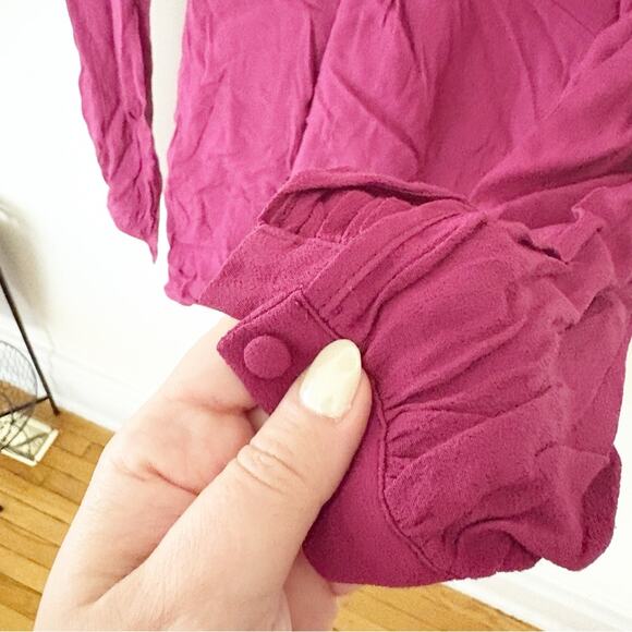 Lovers + Friends Windy Beach Mini Dress Fuchsia Plunge Back Zip Size S Small - Picture 6 of 7